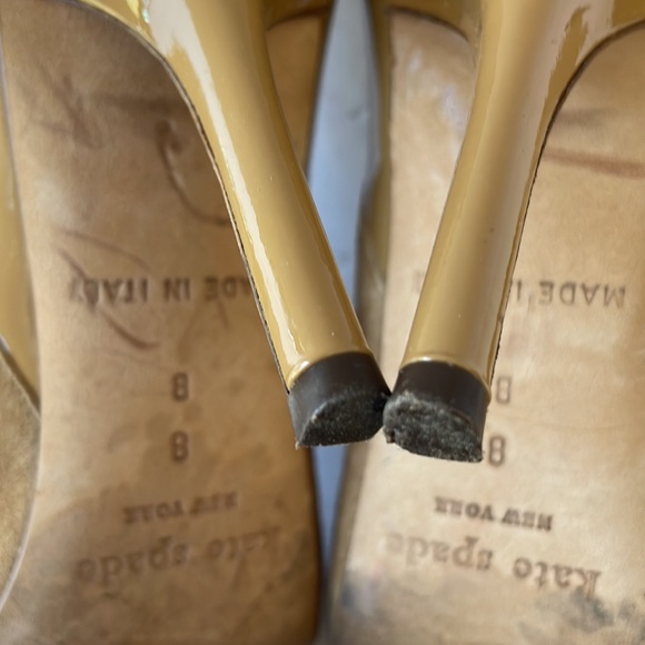 Kate Spade Carmen Peep Toe Suede Leather Pumps - Picture 9 of 9